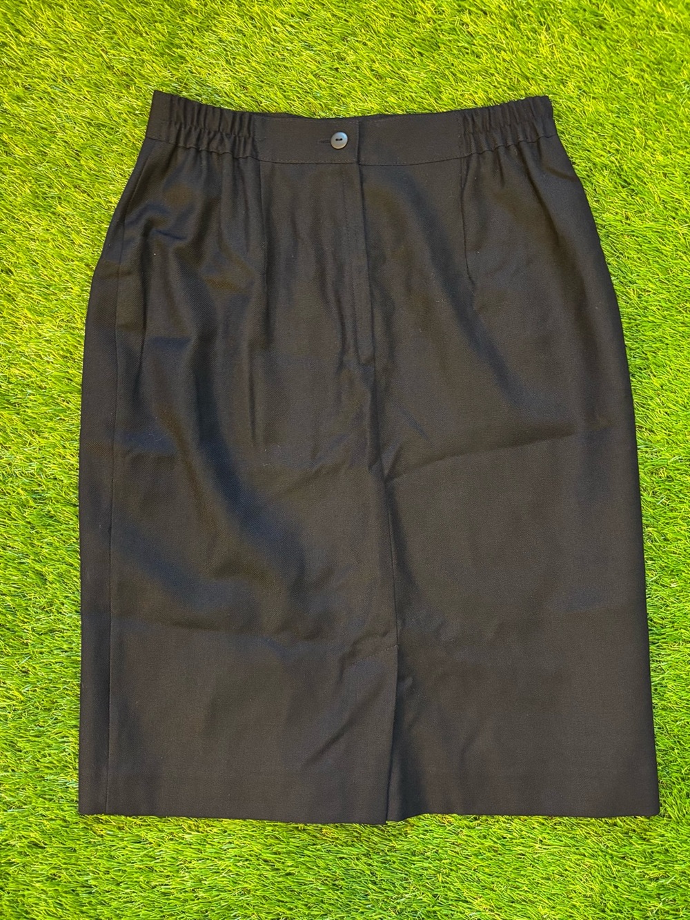 Via Moda Black 100% Wool Midi Pencil Skirt Size 6